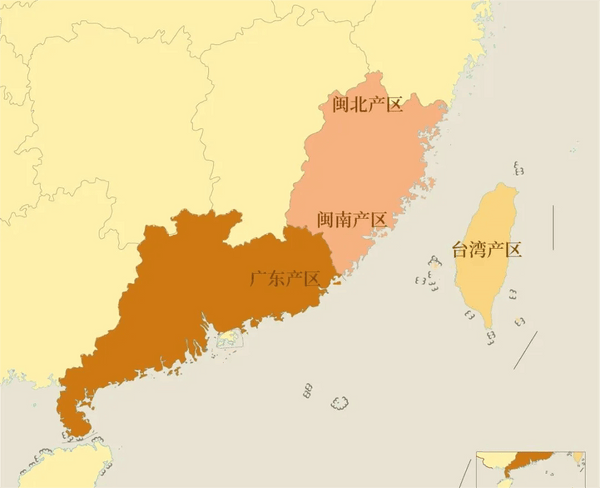 The main producing areas of oolong tea in China